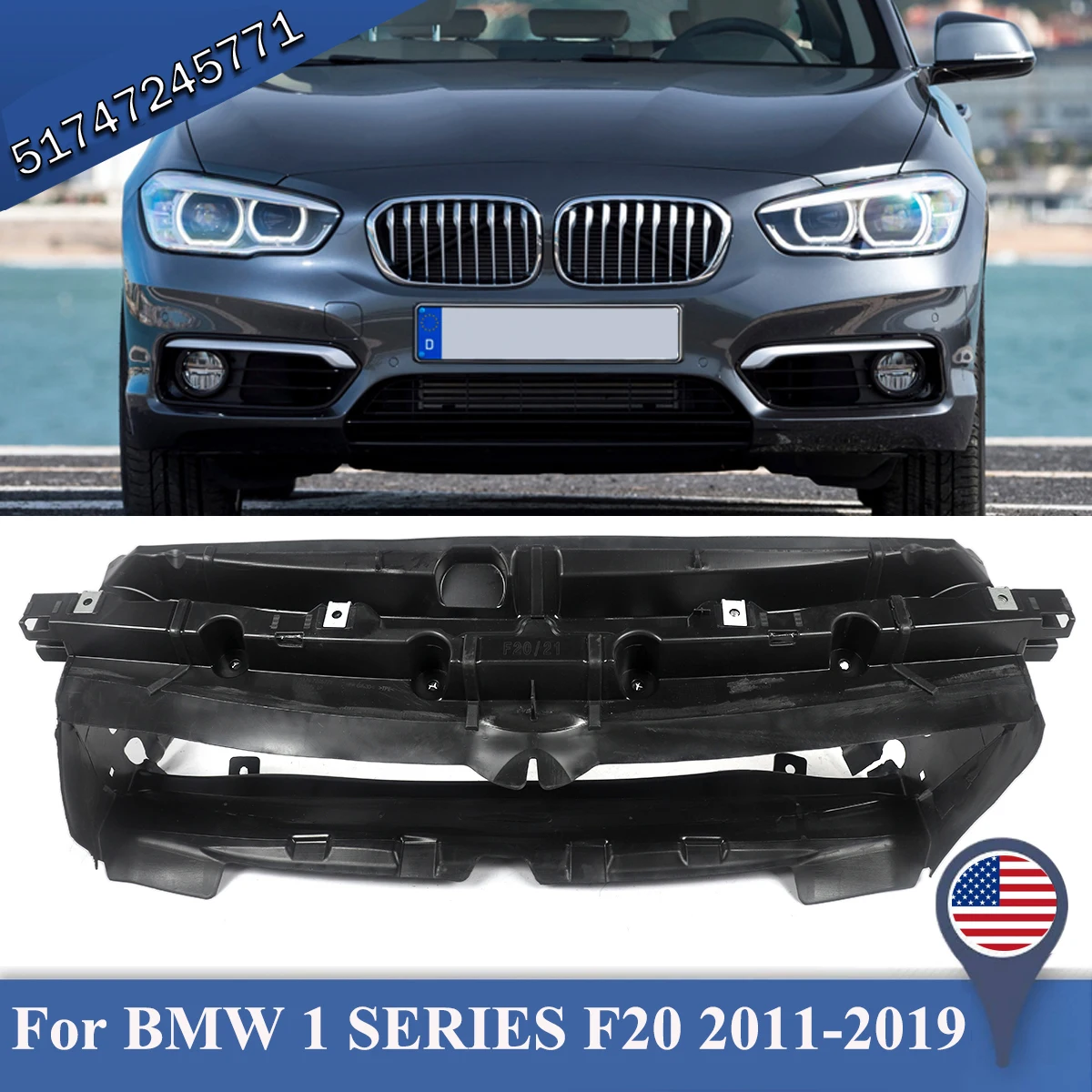 SAIQINGSP For BMW 1' Series F20 F21 M Sport Front Bumper Centre Air Duct Radiator 7245771