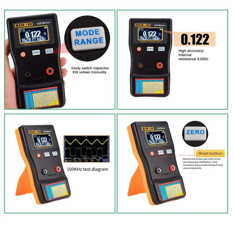 Multimeter MESR-100 ESR Capacitance Ohm Meter Measuring Internal Resistance of Capacitor Capacitance Circuit Tester