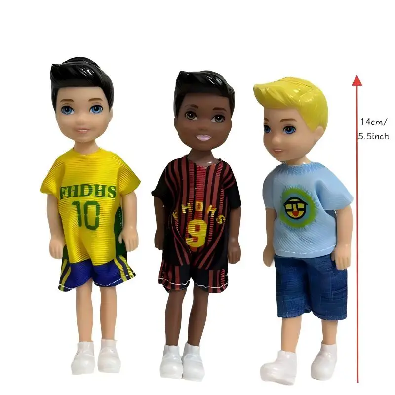 Bestseller 3 Stück / Set 5,5 Zoll Puppen Figuren Kawaii Schwarze Afrikanische Puppen Schneller Versand Beste Geburtstagsgeschenke DIY Spielzeug – Detail 1