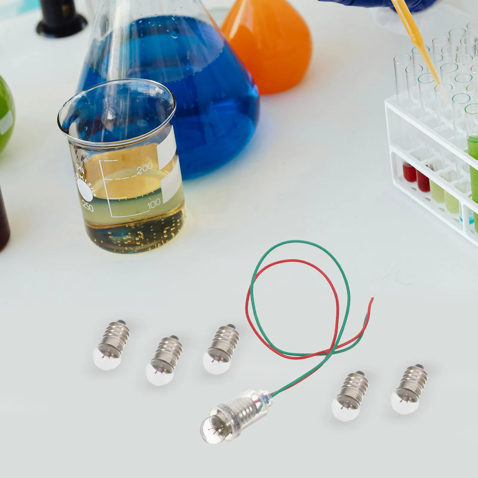 

20Pcs Small Lamp Base Mini Bulb Holder with Wire for Science Experiments Flashlight Replacement Indicator Lightbulb Socket