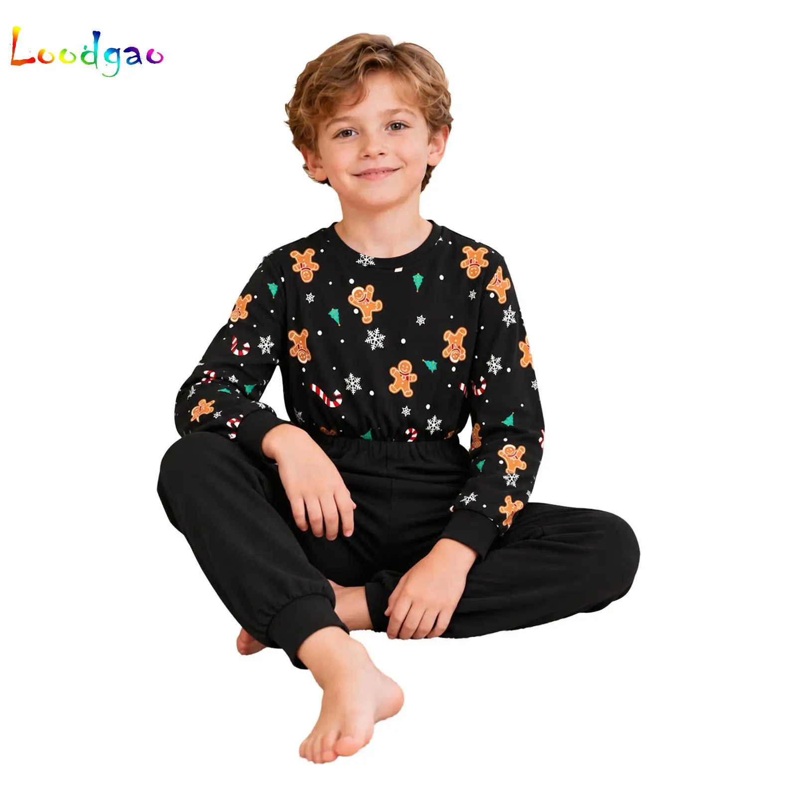 Kids Boys Girls Special Needs Adaptive Clothing Long Sleeve Anti-Strip Christmas Printed Rompers Wearing All Day Jumpsuit Wear