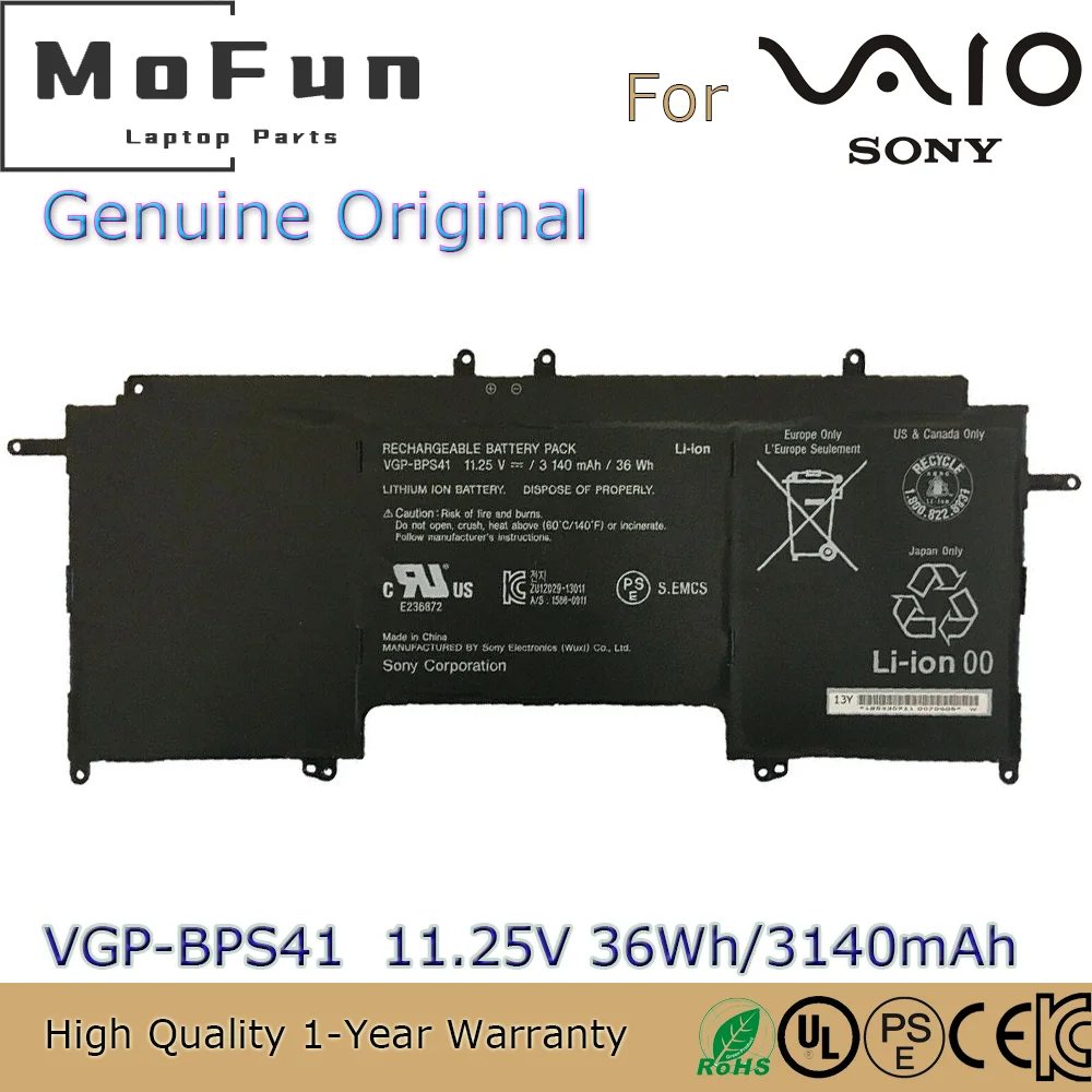 Brand New Original VGP-BPS41 11.25V 36Wh Laptop Battery for Sony Vaio Flip 13 SVF13N 13N13CXB SVF13N18SCB