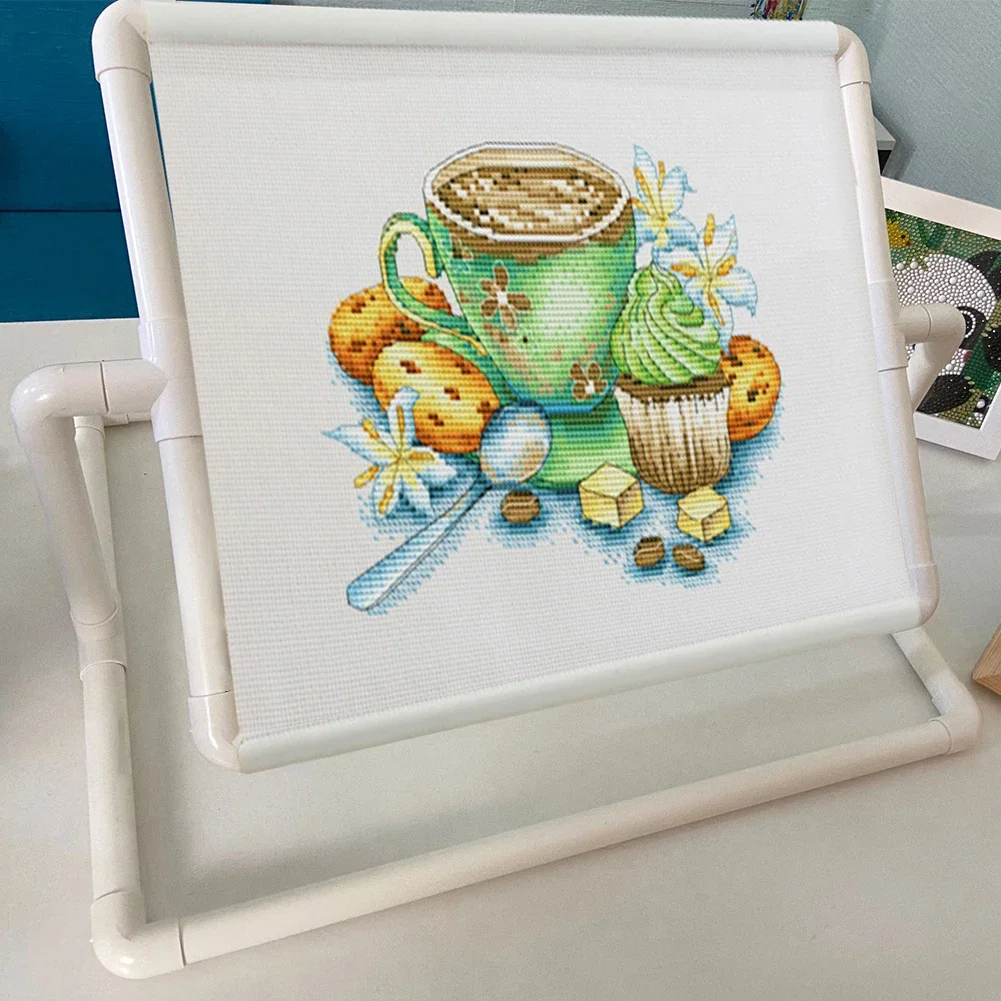 

PVC Needlepoint Frame Handheld Craft DIY Cross Stitch Clip Auxiliary Accessory for Cross Stitching Quilting for Sewing