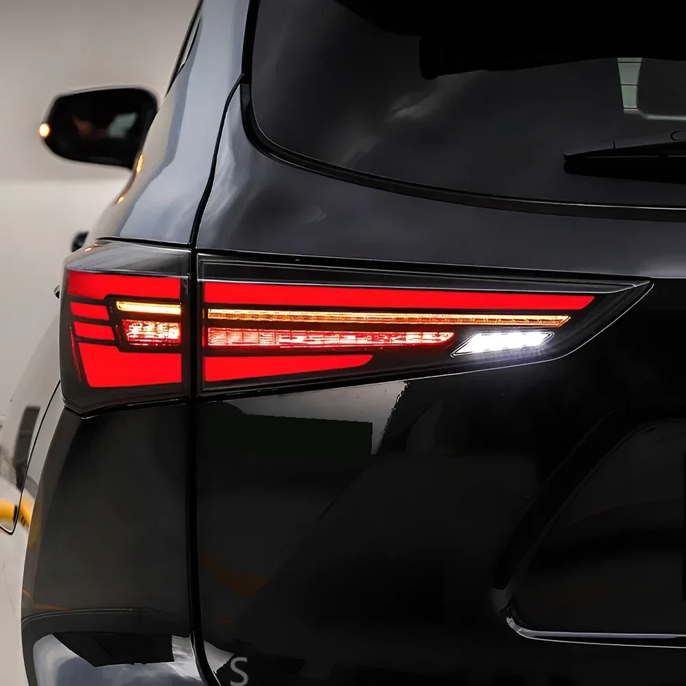 اكسسوارات أضواء خلفية السيارة لتويوتا هايلاندر كلوغر 2022-2023 جودة عالية LED ديناميكية بدوره السيارات الخلفية الخلفية مصابيح الجمعية