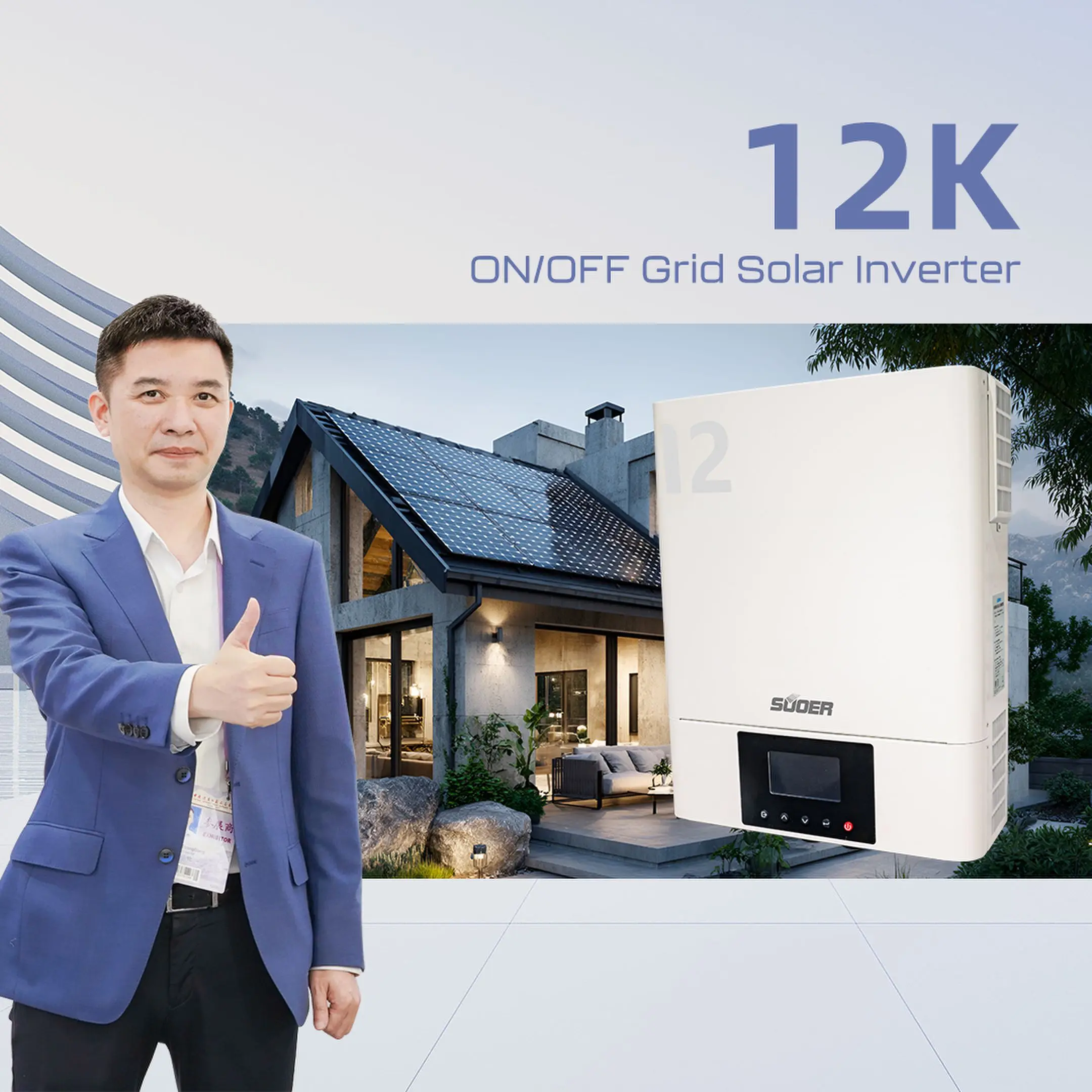 

TLF Suoer 12kw Hybrid Solar Inverter MPPT AC Inverter for Home Solar System 60Hz Output Frequency for Lead-Acid Battery