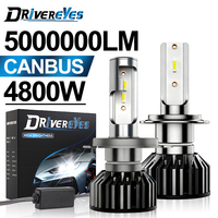 5000000LM H7 H4 Led Headlight Canbus 12V 24V H11 H1 H8 H9 HB3 9005 HB4 9006 Turbo 4800W High Power Fog Lamp Car Bulbs 6000K 12V