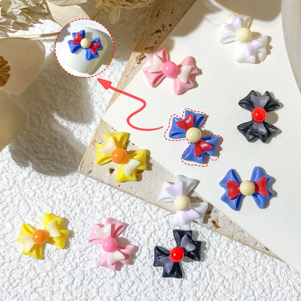 야광 3D 송진 참, 혼합 색상 나비, 카와이 네일 아트 라인석 액세서리 용품, 어둠 속에서 빛나는 ZCF140 #, 50 개