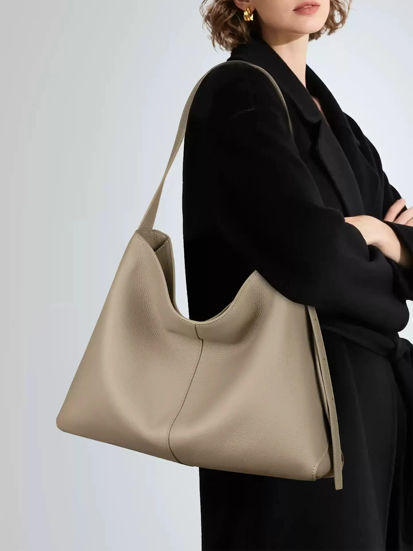 

Minimalist style tote bag, leather women's bag, 2025 new model, large-capacity commuting single-shoulder crossbody large bag