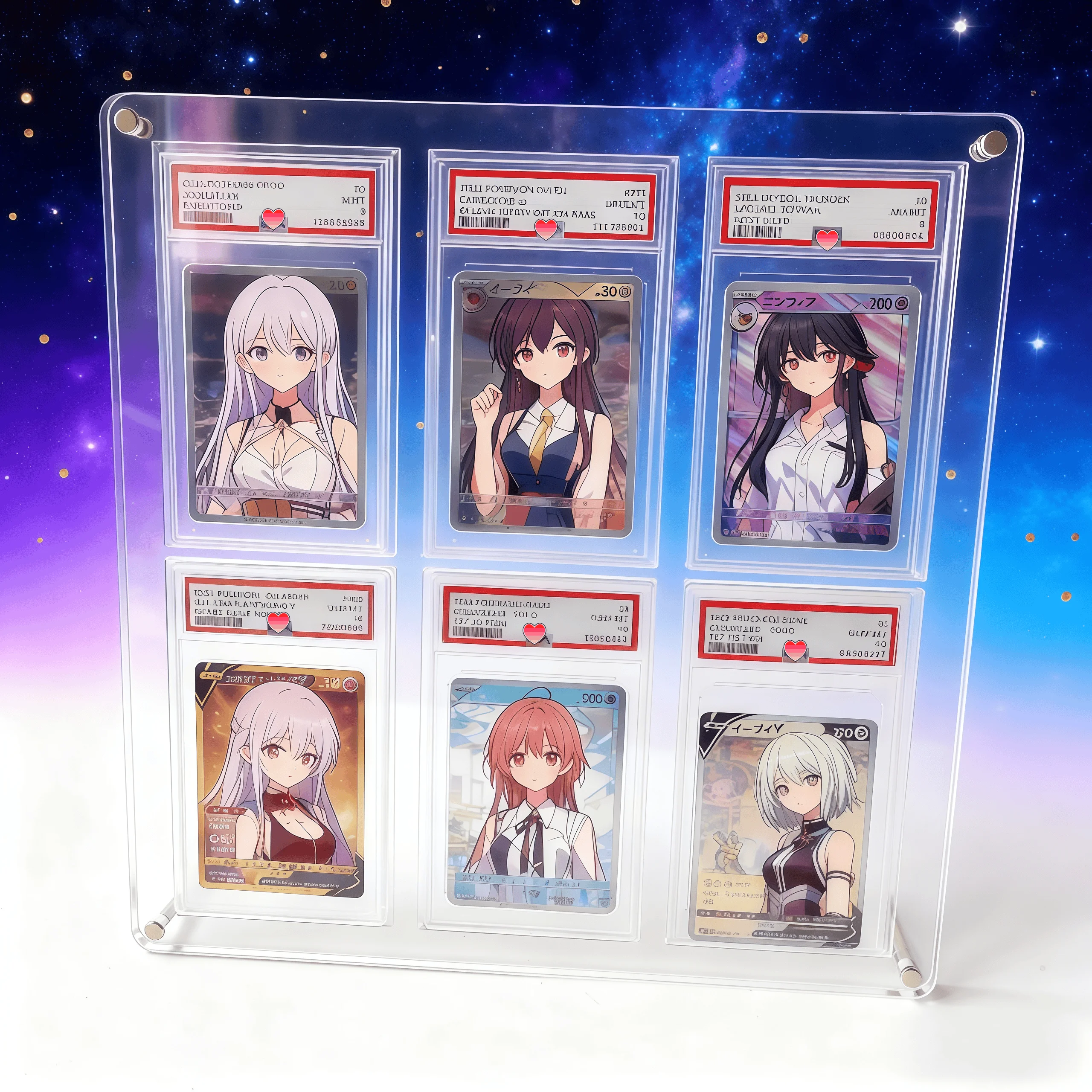 6 فتحات متدرجة بطاقة عرض موقف كريستال واضح حامل أكريليك ل 35PT سميكة البوكيمون يو غي أوه بطاقات رياضية لعبة هدية