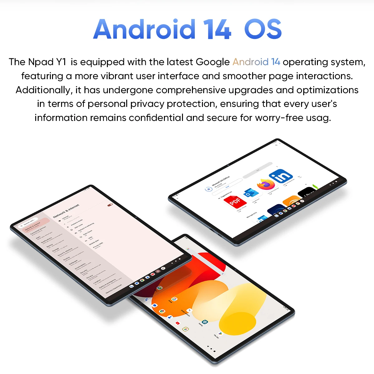 N-ONE Npad Y1 10.1 Inch Tablet Android 14 8(4+4)GB 64GB 1280*800 IPS Screen 5000mAh Battery UNISOC RK3562 4-Cores WIFI Tablet