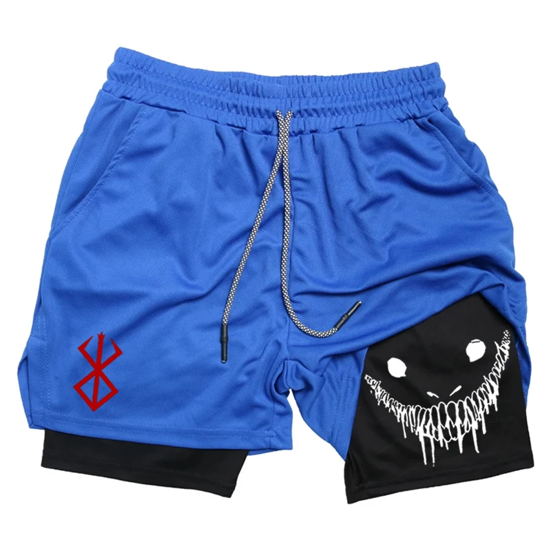 

American Double-layer Basketball Shorts, Men's and Women's Sports Pants, Fake Two Pieces, Double-layer Running Sports 13