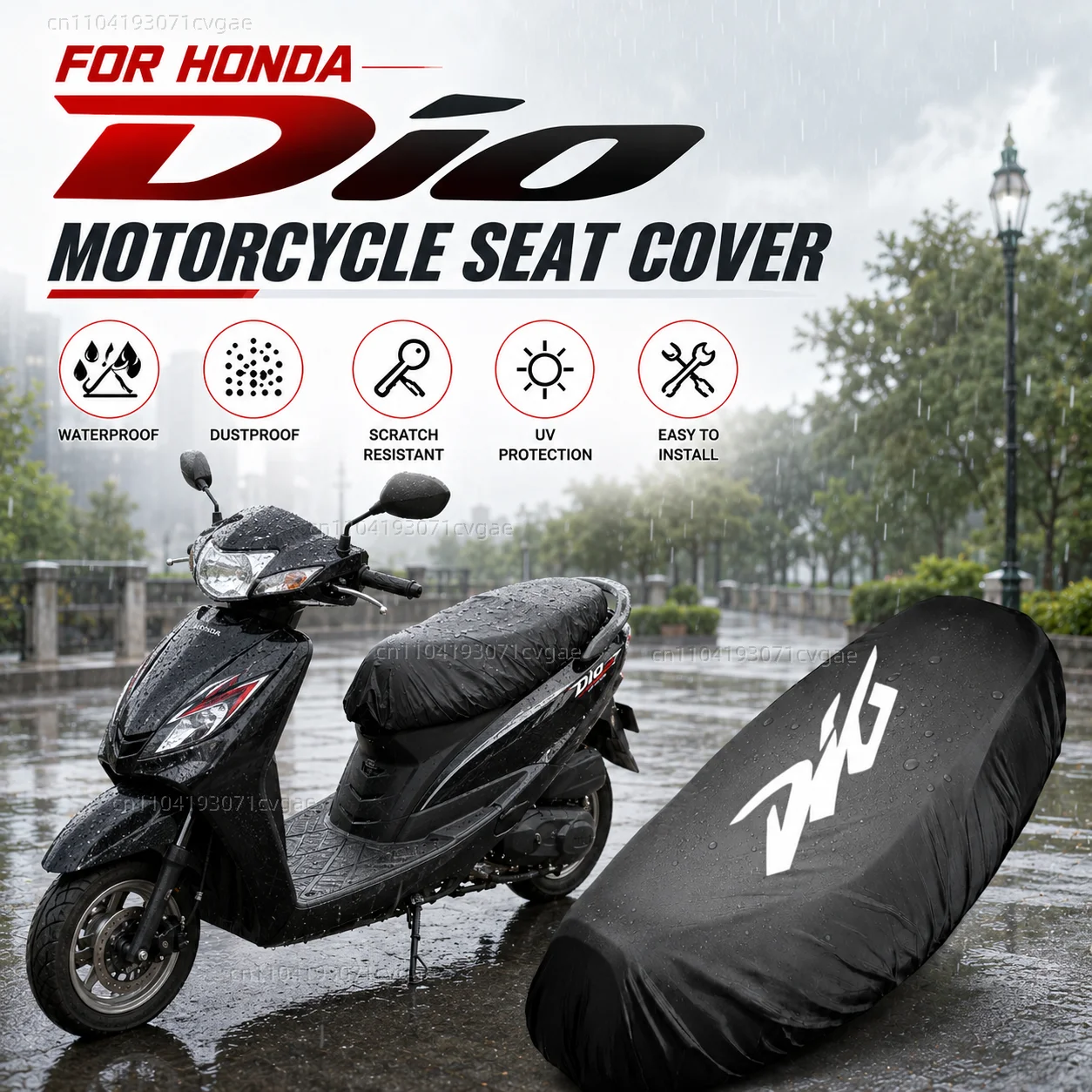 

For Honda Dio 50 ZX50 DJ-1 DJ-1RR AF19 AF18 SR AF20 ZX AF25 AF27 AF28 AF34 AF35 Motorcycle Rain Seat Cover Waterproof Saddle Cov