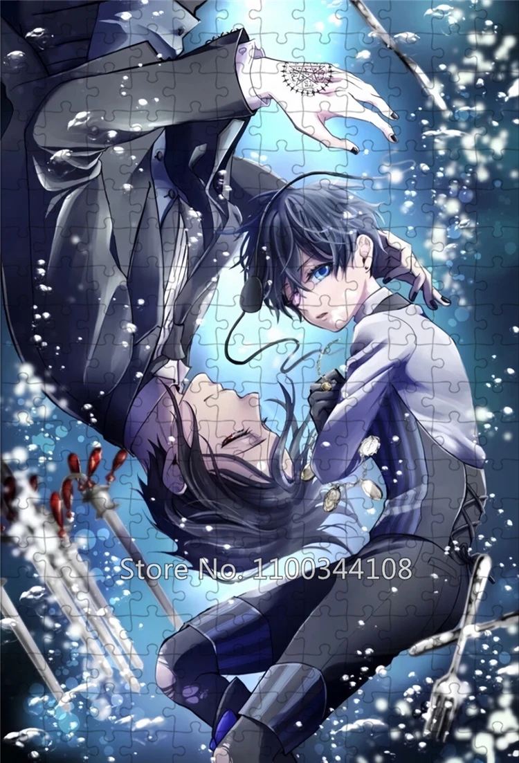 Japanese Anime Black Butler Jigsaw Puzzle Cartoon 300/500/1000 Pieces Wooden Puzzles Children Adult Handmade Toys Casual Game