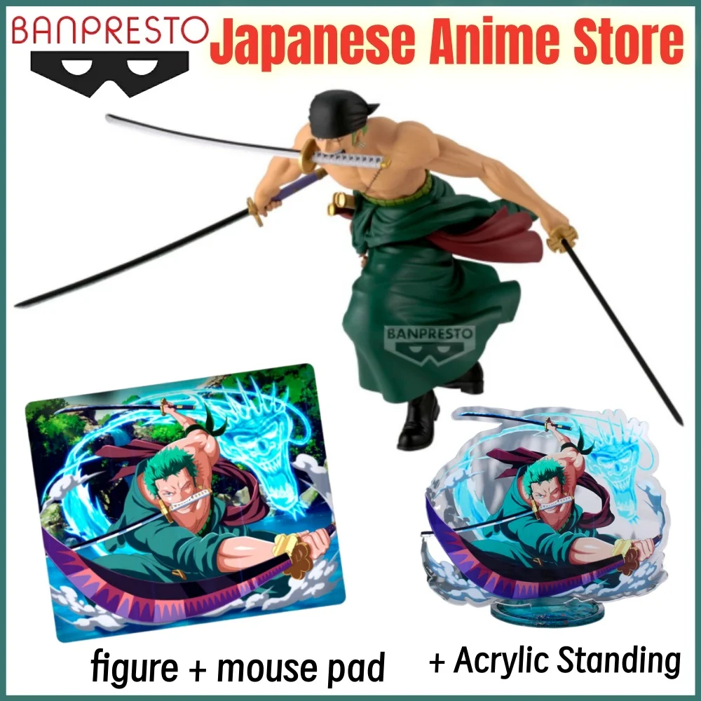

Original Banpresto One Piece Anime Roronoa Zoro Grandista Anime Figure Action Figurine Model Figuarts Decoration Collection Toy