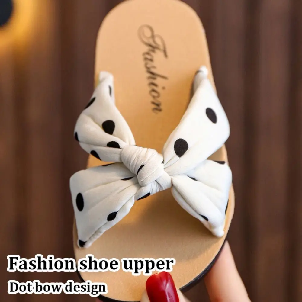 Trendy Open Toe Toddler Bow Sandals Soft Sole Summer Girls' Slippers Floral Pattern Non-Slip Kids Slide Sandals for Little Girl