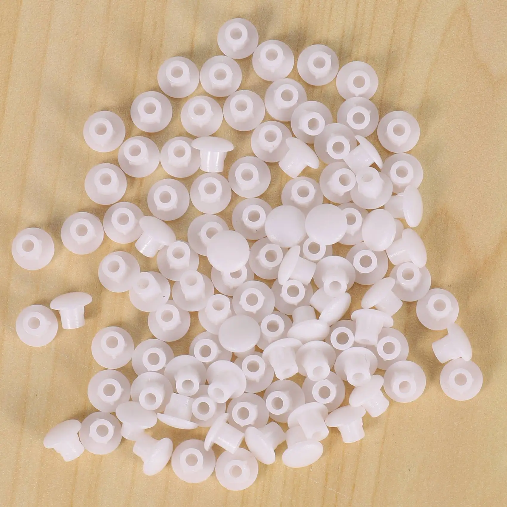 

A06K 100 Pcs Home Furniture Decor 5 mm White Plastic Hole Drilling Cover