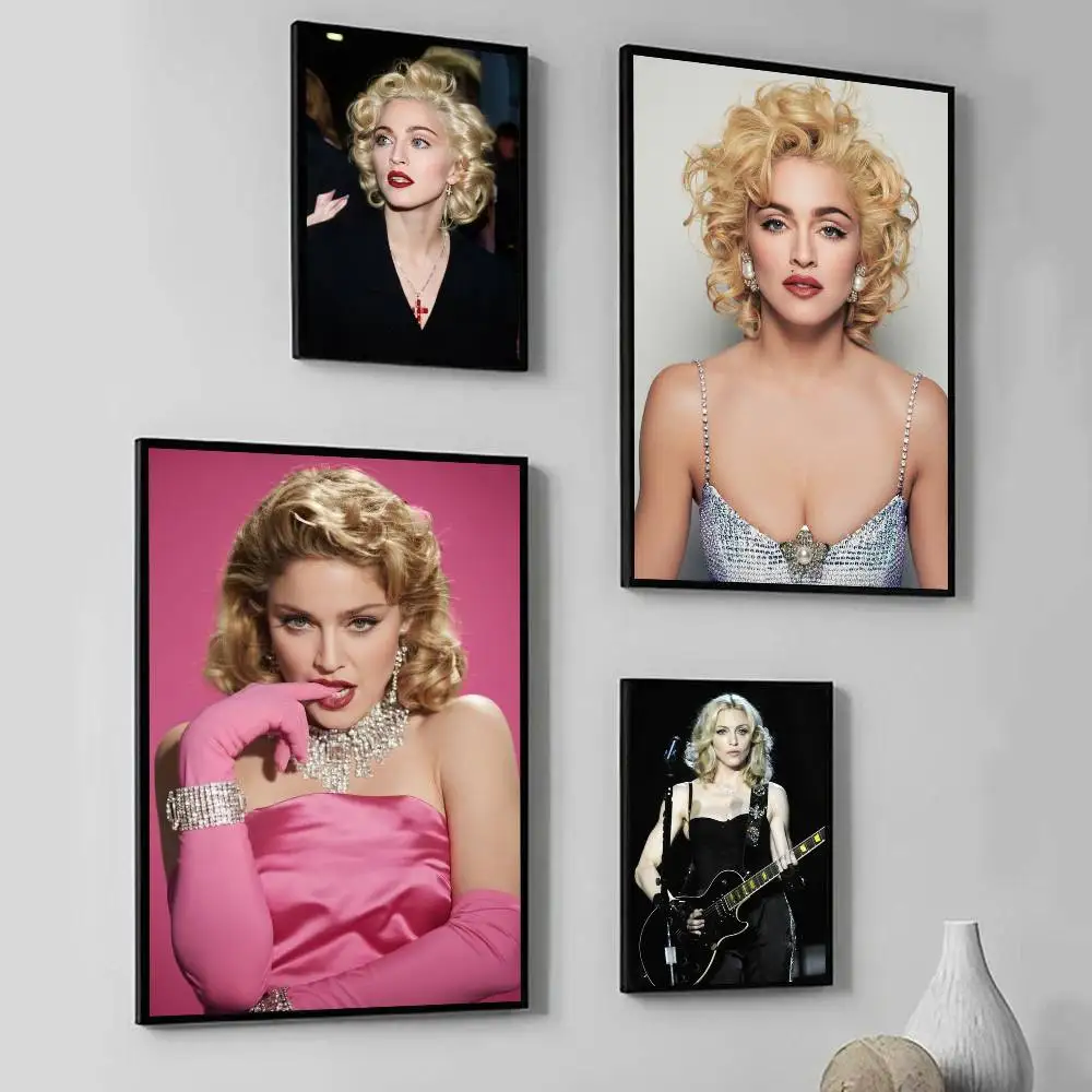 1pc American Female Singer M-madonna Poster Sticker Print Waterproof Wall Art For Living Room Bedroom Home Decor
