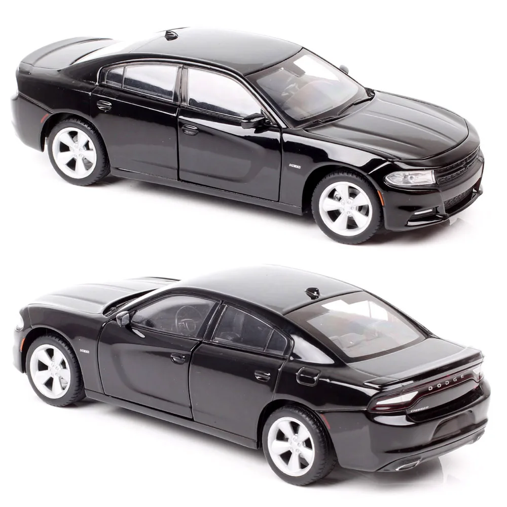 No Box Welly 1/24 Scales 2016 Dodge Charger R/T Pursuit Racing Muscle Metal Diecasts & Toy Vehicles Model Car Black