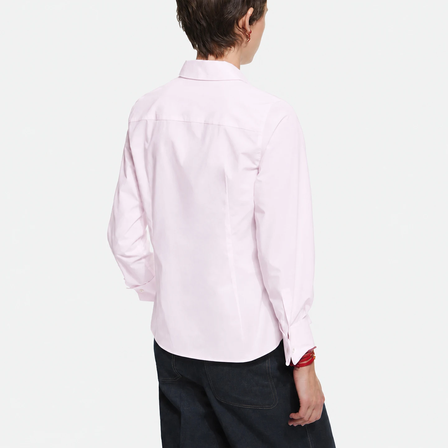 CH Damen Rosa Hemdbluse mit Knöpfen, Langarm, lässig, locker geschnitten, elegant, für Büro und Arbeit, modische Oberteile – Detail 6