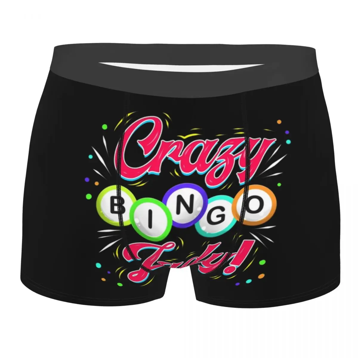 Custom Lucky Game Crazy Bingo Lady Gambling Player Underwear Men Stretch Boxer Briefs