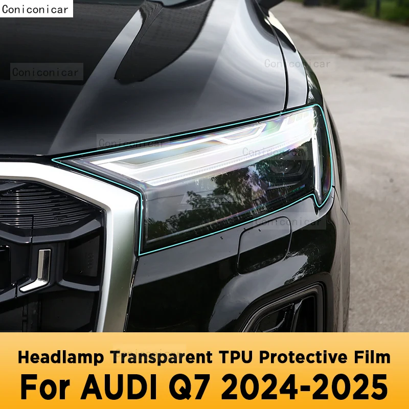 

For AUDI Q7 2024 2025 Car Exterior Headlight Anti-scratch Front Lamp Transparent TPU Protective Film Accessories Sticker