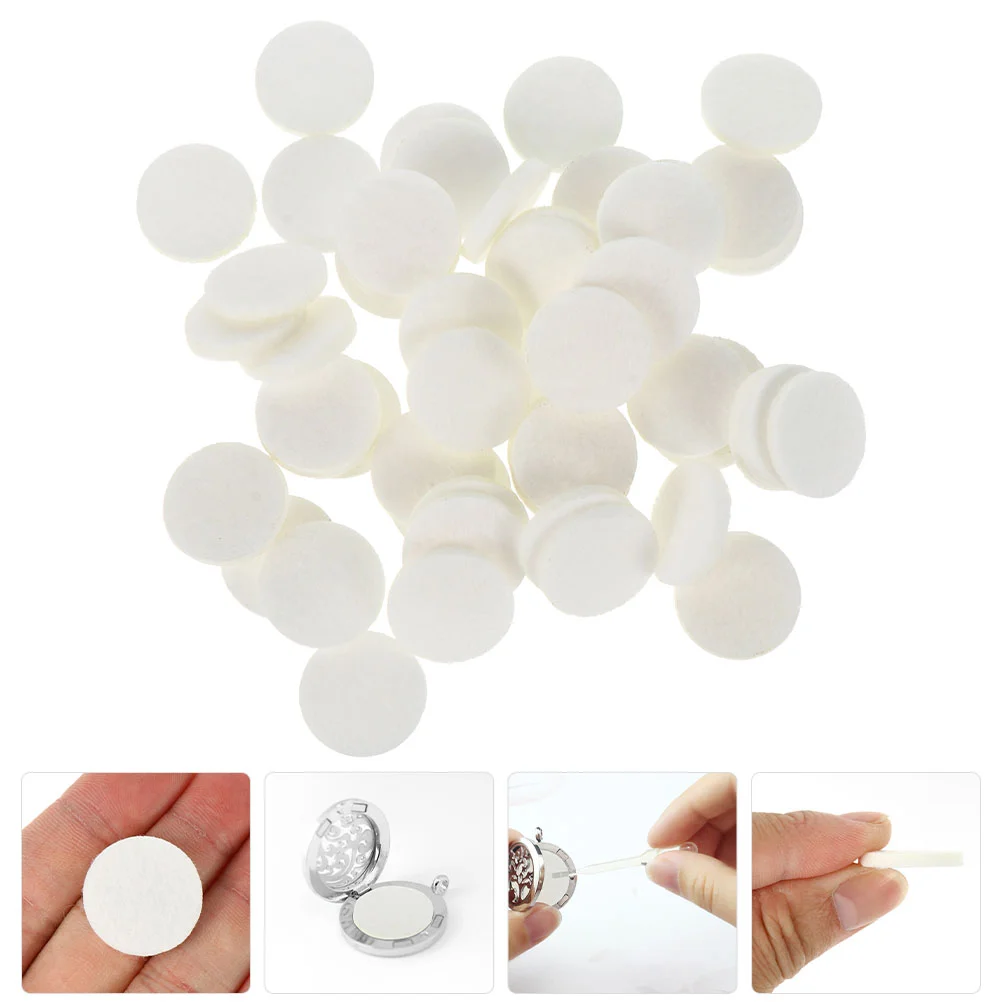 100 Pcs Cotton Sheet Diffuser Aroma Supply Pad Necklace Household Essential Oil Pendant Pads Replacements Refill Aromatherapy