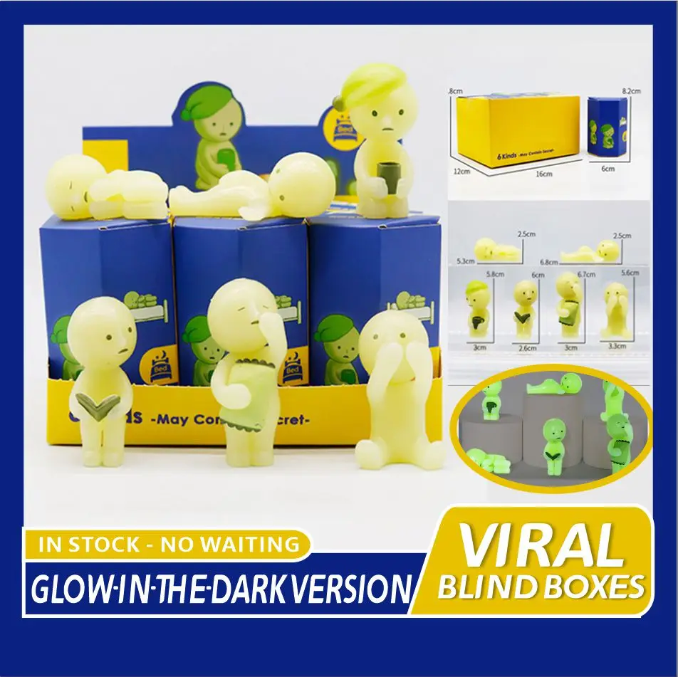 

Слепая коробка серии Viral Daily Life — светящиеся в темноте фигурки, минималистичный модный угловой декор