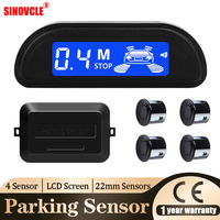 SINOVCLE Car Parking Sensor Kit With Auto Parktronic Reverse LED Monitor 22mm 4 Sensors Radar Detector System Backlight Display