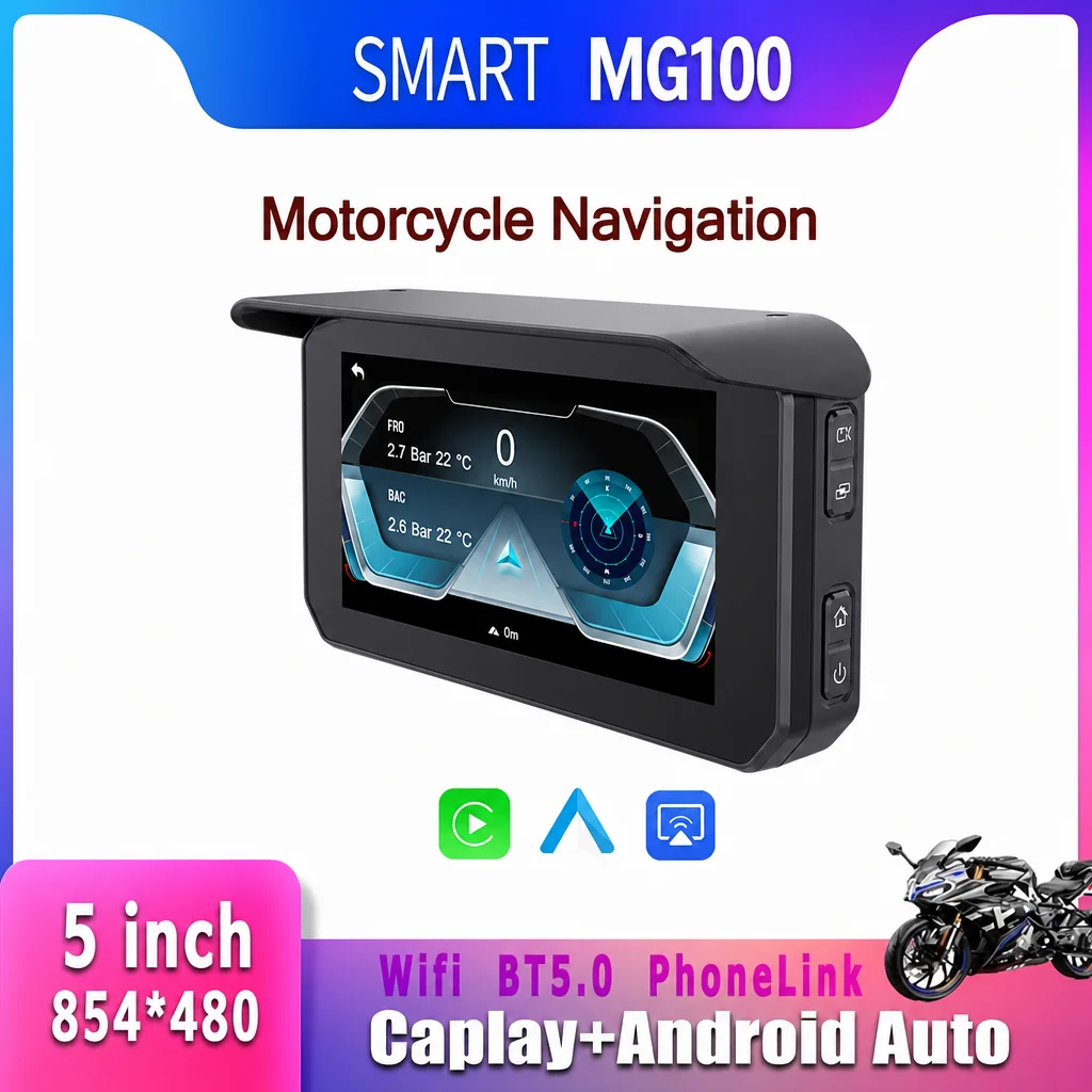 SMART Motorcycle and motorcycle wireless carplay 5-inch portable GPS navigation device, motorcycle driving recorder