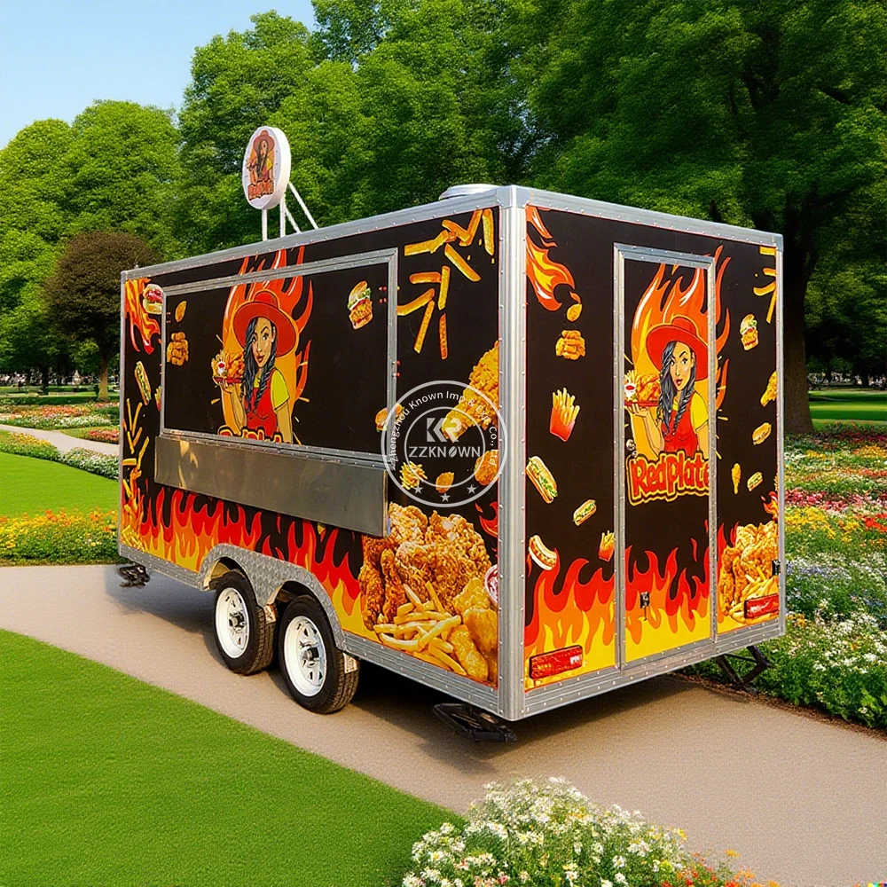 

Custom Mobile Fast Food Trailer Portable Ice Cream Truck BBQ Trailer Luxury Commercial Coffee Food Truck Fully Equipped