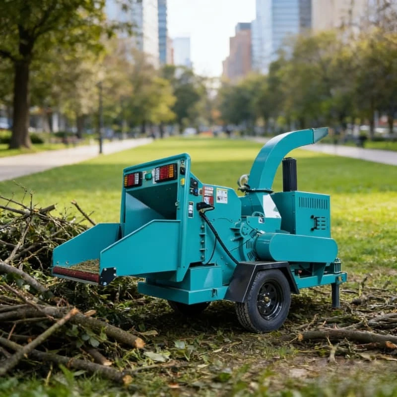 Tree Shredder Machine Heavy Duty Wood Chipper Industrial Drum Crusher Customized Reinforced Frame Rugged Forestry Applications