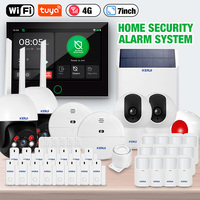 KERUI 4G WIFI Home Alarm System 7 inch Large Touch Screen Alarm Panel Tuya Smart Anti-theft Alarms Support FSK/ASK Sensor 433MHZ