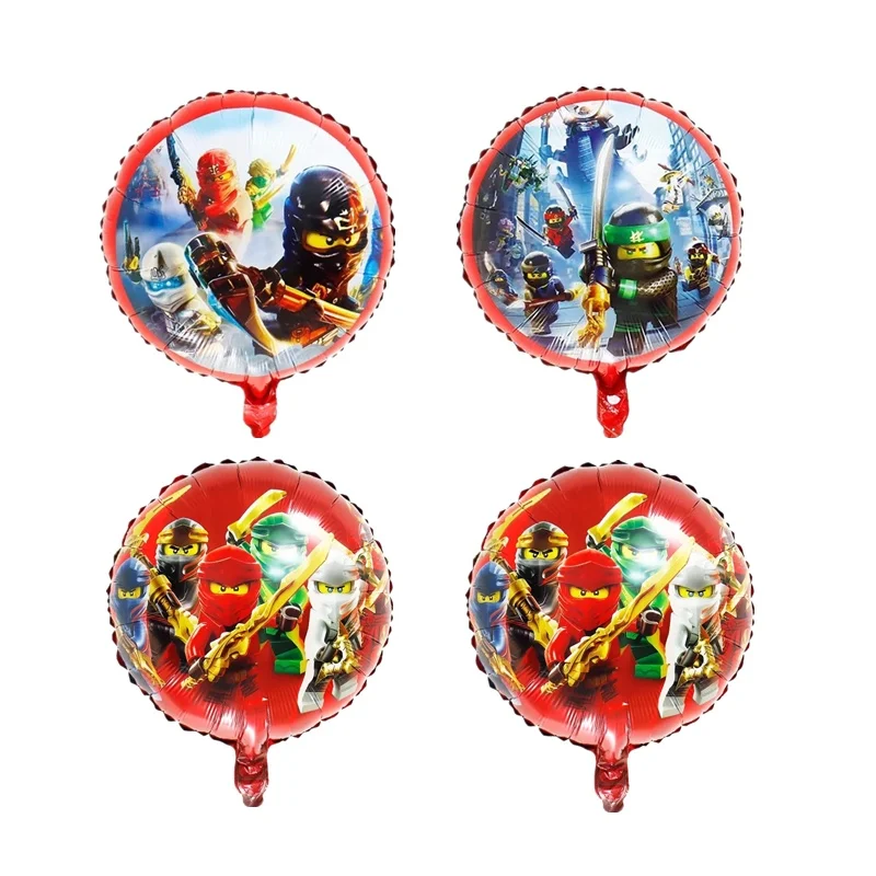 2 uds 18 pulgadas redondo el nuevo globo Ninja globo de helio de aluminio para decoración de fiesta de cumpleaños de niños