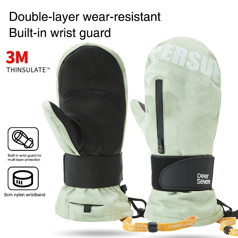 

Ski gloves; Winter women's warm and fluffy student single board mittens; Men's waterproof touch screen thickening.