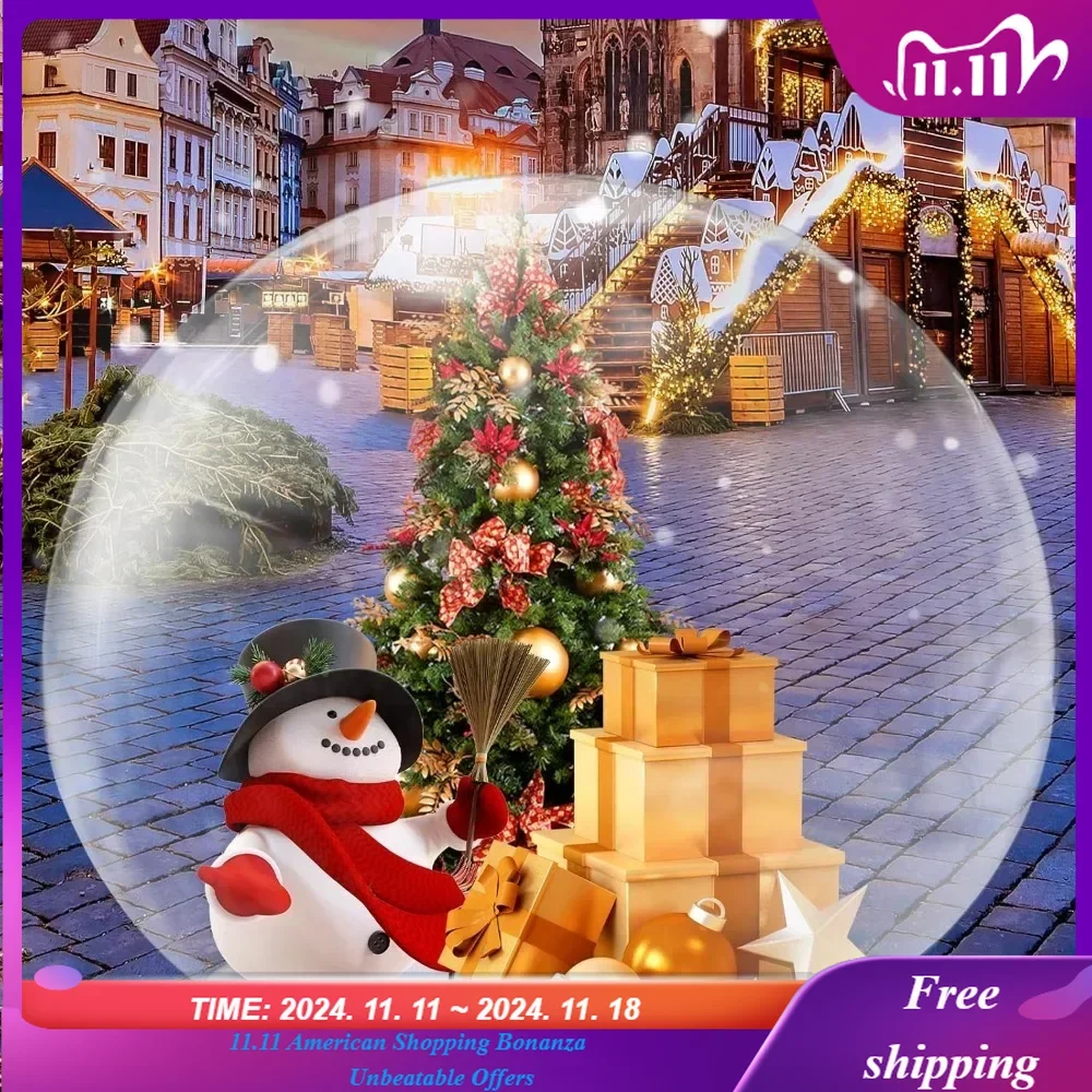 10FT Giant Inflatable Snow Globe Valentine's Day Decorations with Air Blower，Transparent Bubble Tent Outdoor Inflatable