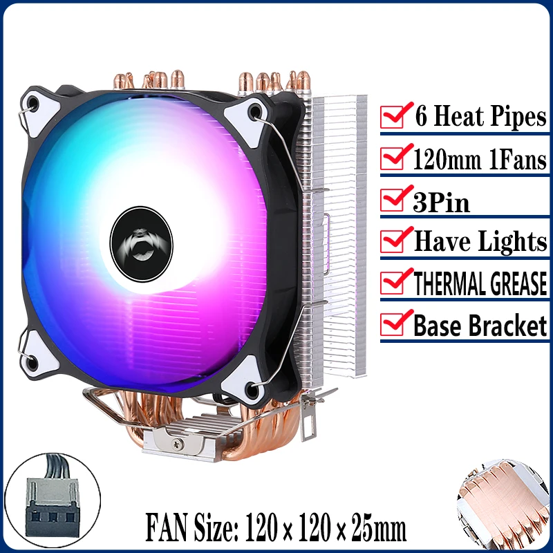 6Heat pipes 1Fan3pin
