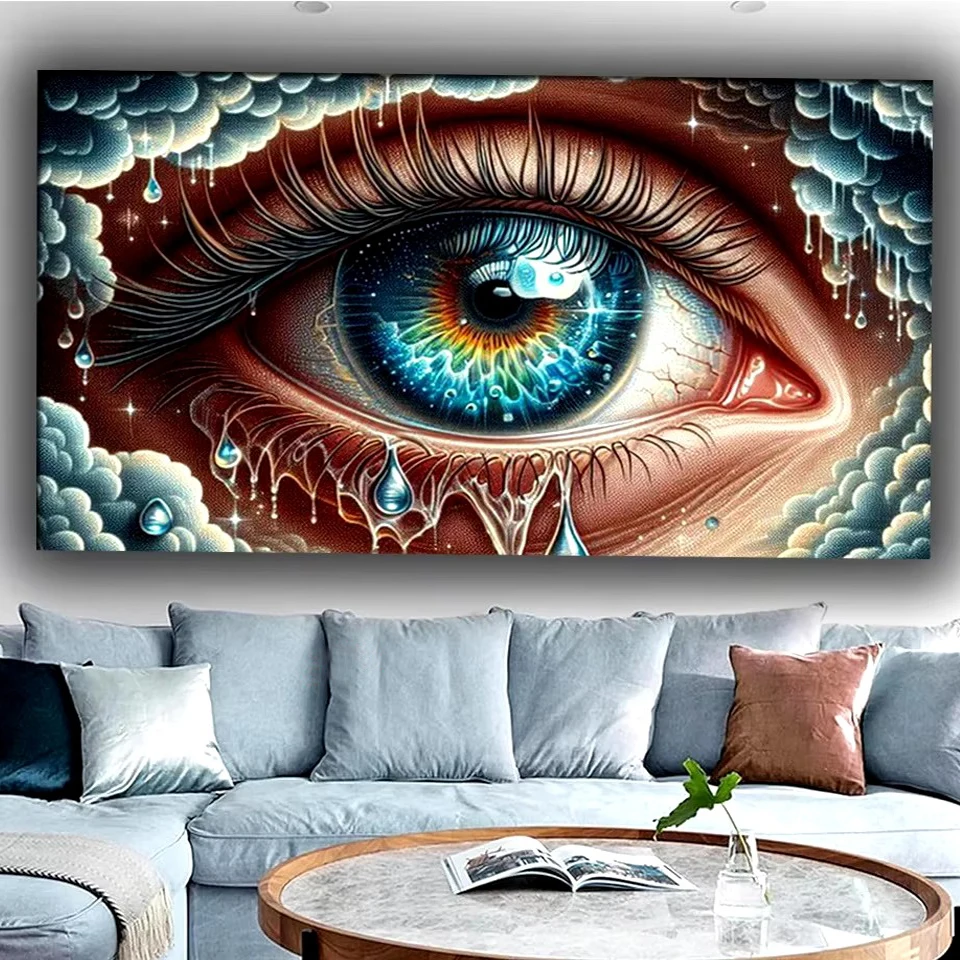 Sea Tear Eyes Diy 5D Diamond Painting Kits Full Square/Round Diamond Mosaic Embroidery Cross Stitch Kits,For Home Decor Gift