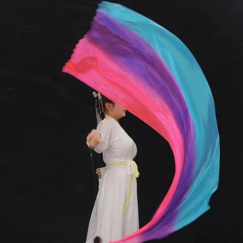 Dxae buikdans zijden sluier poi gegooid ballen 1 st zijden sluier poi kettingbal