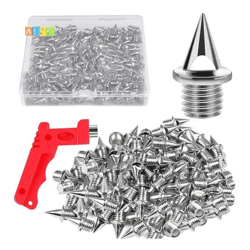 A12E-120PCS 1/4Inch Steel Track And Country Spikes Golf Shoe Spikes With Spike Wrench, Replacement Spikes