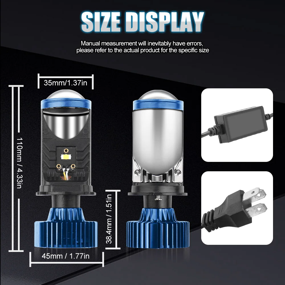 1/2 قطعة سيارة المصابيح الأمامية Canbus LED H4 9003 HB2 مرحبا/لو جهاز عرض صغير عدسة أضواء CSP توربو مروحة 200 واط 30000LM 6500 كيلو 12 فولت للسيارة