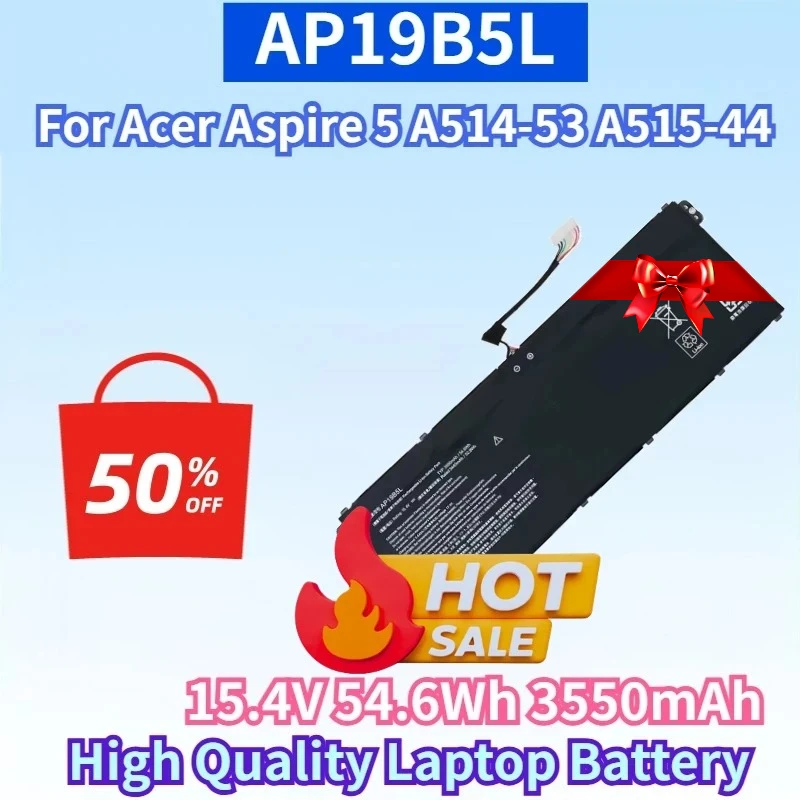 AP19B5L 15.4V 54.6Wh 3550mAh Li-ion Rechargeable Battery for Acer Aspire 5 A715-41G A515-56 A515-55 High Quality Laptop Battery