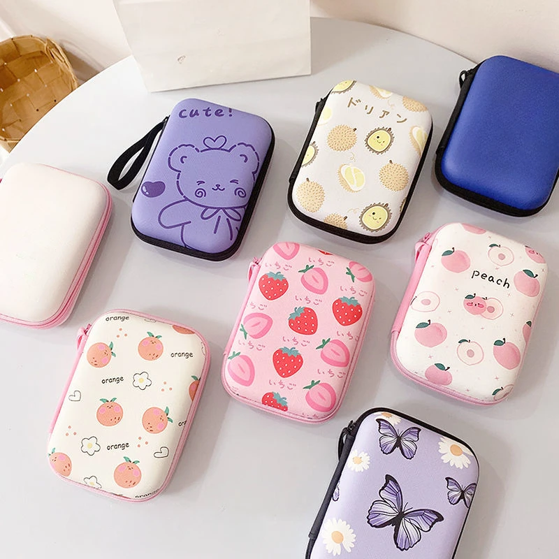 1pcs Earphones Storage Bag Wired Headphones EVA Zipper Storage Box Portable Hold Storage Case Container