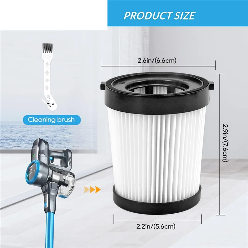 

【ABODE】FSV001 Сменный фильтр для беспроводных пылесосов Fabuletta FSV001, FSV101, Girnoor G160 и G165 Afoddon A38