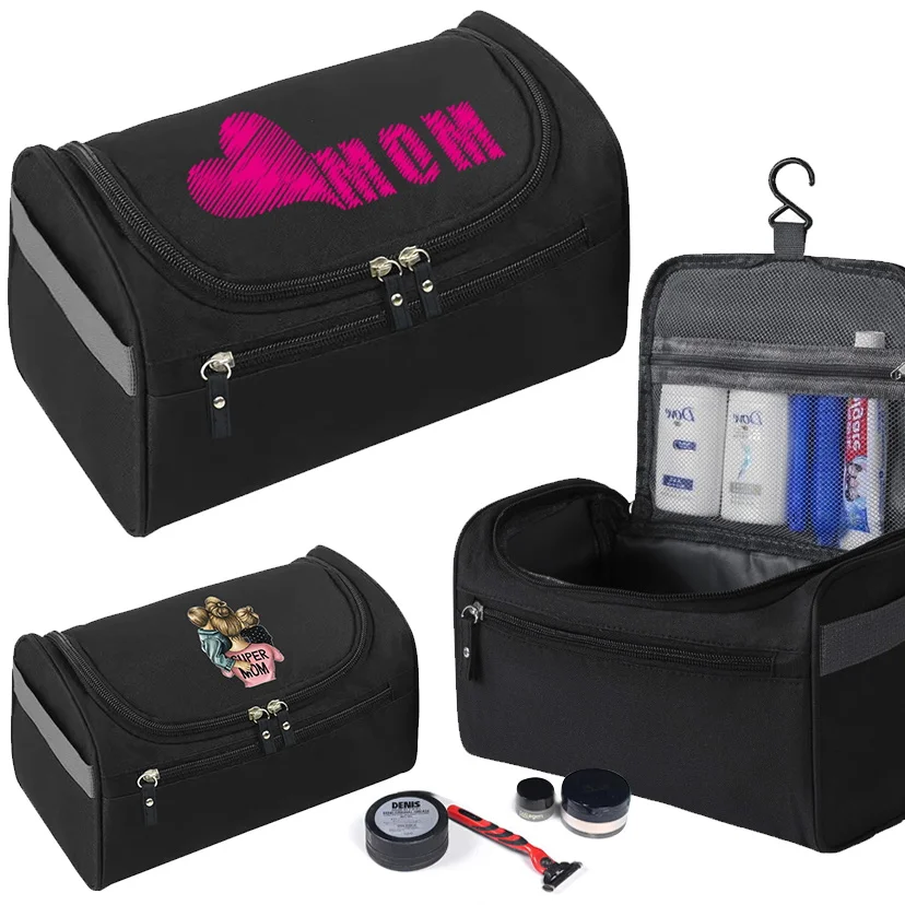 

Functional Travel Cosmetic Bag Unisex Hanging Makeup Case Necessaries Organizer Storage Pouch Toiletry Bag Mom Pattern