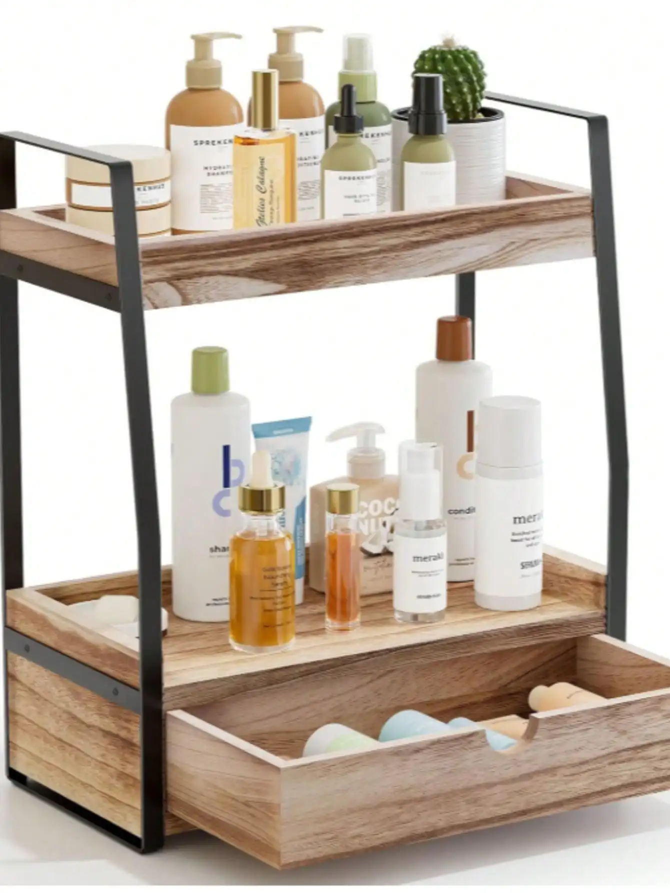 

2-Tier Bathroom Countertop Organizer - Vanity Sink Shelf, Space-Saving Brown Storage for Bathroom, New 2025