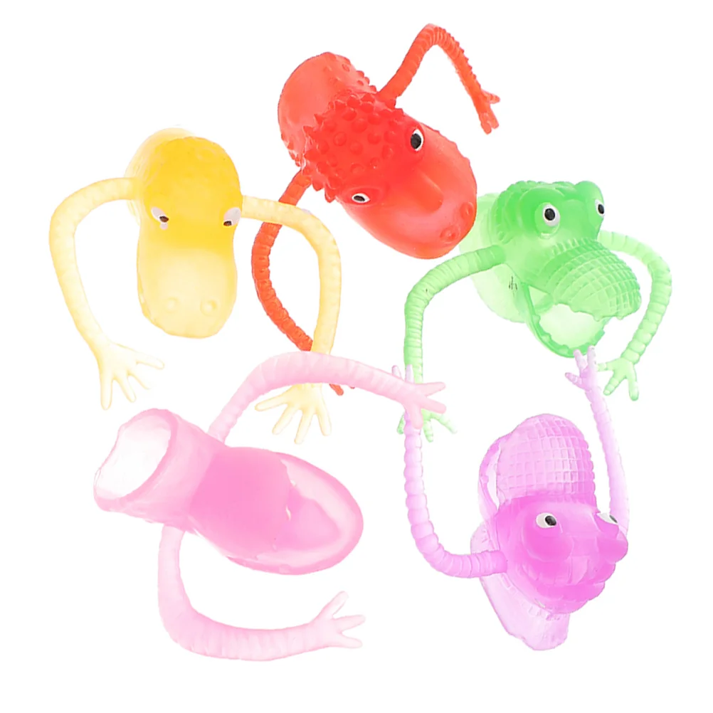 Mini Doigtiers Dinosaures en PVC pour Enfants, Marionnettes, Jouets d'Halloween, Petits Jouets en Plastique, Cadeaux de ixd'Anniversaire, Monstre, 5 Pcs