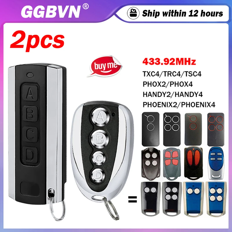 Face-to-Face Cloning PHOX2 PHOX4 PHOX PHOENIX2 PHOENIX HANDY TXC4 TRC4 TSC4 433.92MHz Garage/Gate Remote Control Transmitter