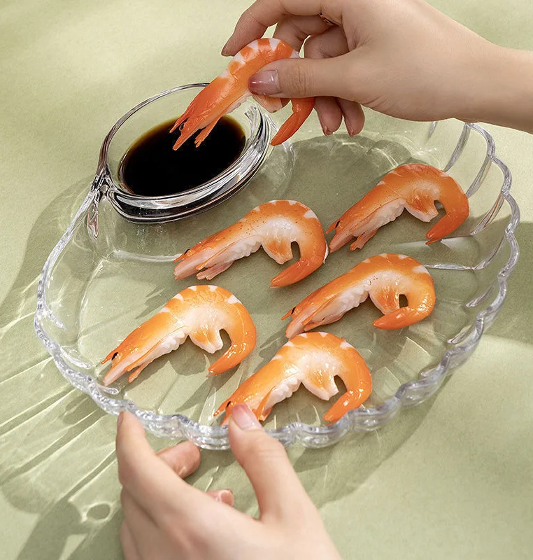 

With dipping saucer shell scalloped plate drop-resistant tableware french fries plate fruit plate household portion plate
