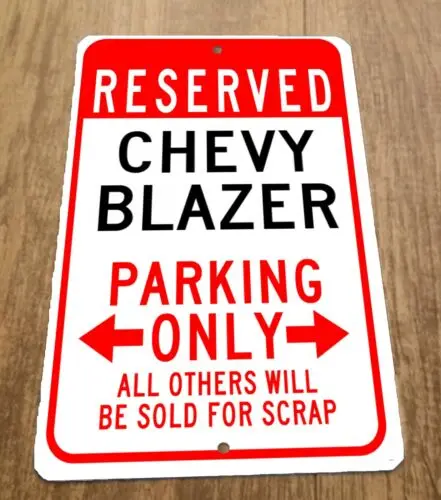 1 pcs,Reserved Chevy Parking Only 8x12 Metal Wall Sign