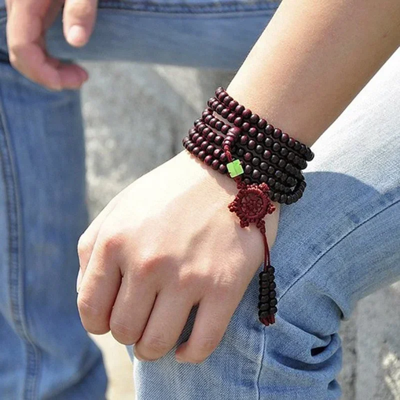 2025 New Buddhist Sandalwood Necklace Prayer Beads Mala Bracelet Buddha Tibet Accessories for Women